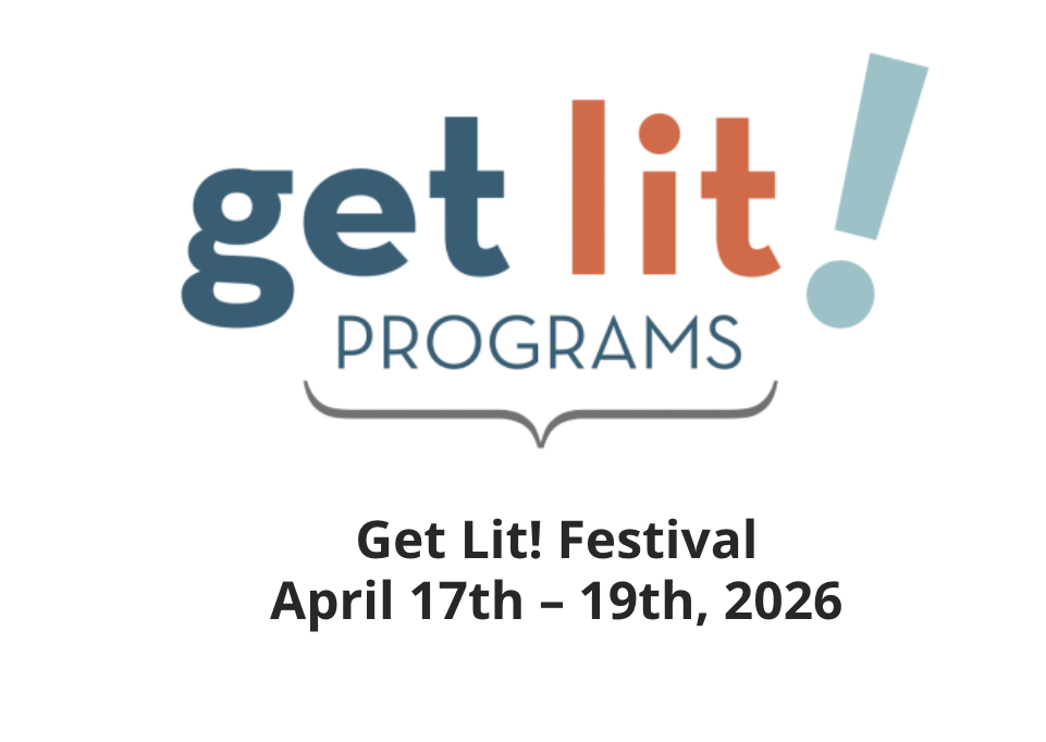 Get Lit! banner with festival dates April 17-19.